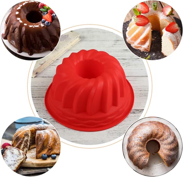 Rund Silikonbagerform, Kouglof Muffin Savarin Stor Kageform
