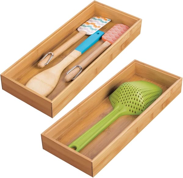 15,2 cm x 38,1 cm x 6,4 cm – Ljusbrun, 2-pack Funktionell Woo