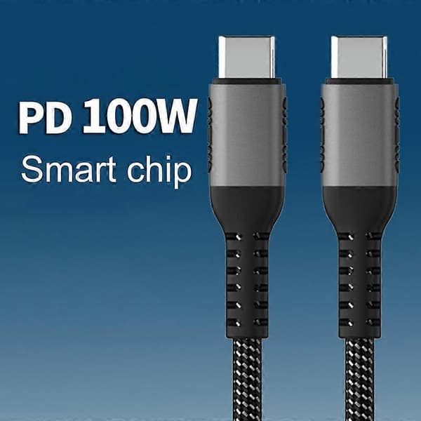 Datakabel 2-i-1 Snabbladdning 5A PD 100W Typ-C till Typ-C Laddningskabel för Laptop 100cm