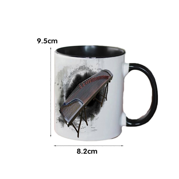 Musikalisk Kaffemugg Keramisk Nyhet Musiknot Kopp Stor 350ml Kapacitet Gitarr Piano Violin Design Varm Dryckesmugg Musikalisk Gåva för Musikälskare Hem D C