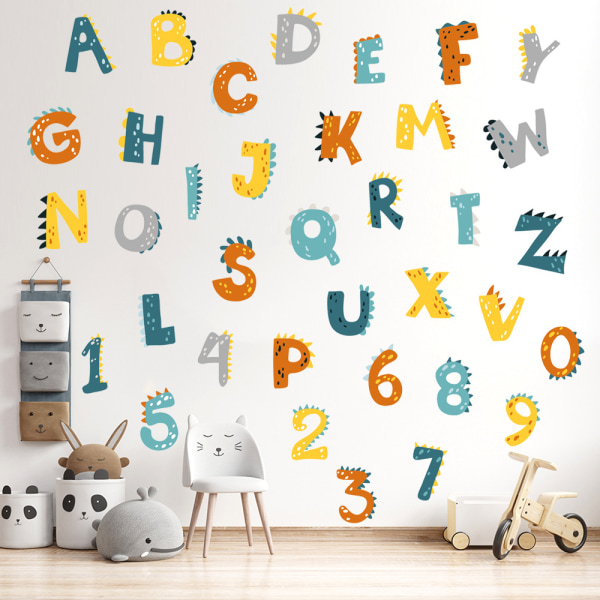26 bokstaver og tall tidlig læring veggdekor stue
