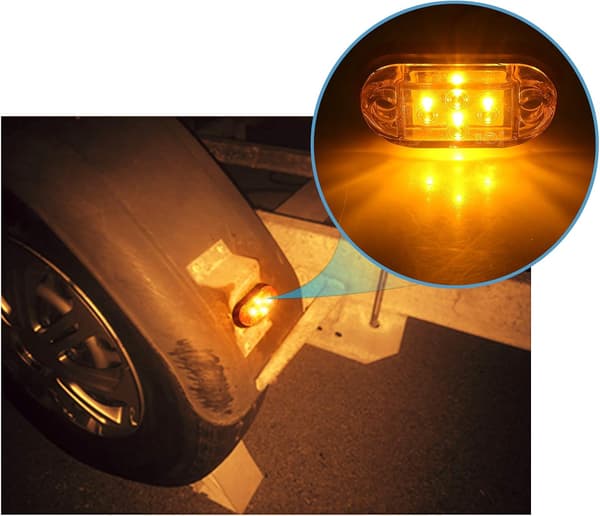 4x4LEDs Sidemarkeringslys Foran Baglygte Godkendelseslys Vandtæt