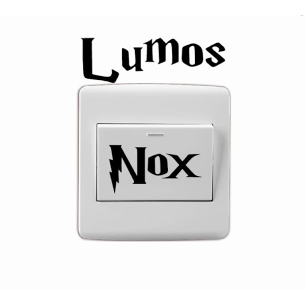 Lumos Nox (Valo/Pimeys) Valokatkaisijan Tarra Vinyyli Tarra Lapselle