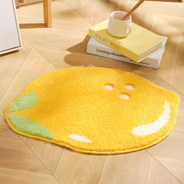 En bit citron i en speciell formad områdematta 48x60cm Sovrum En