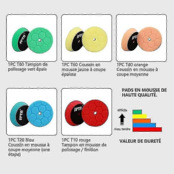 Mini Poleringssvamp, Heilwiy 9-delars 80mm Hex-logic Poleringssvampar Med Poleringsgåva