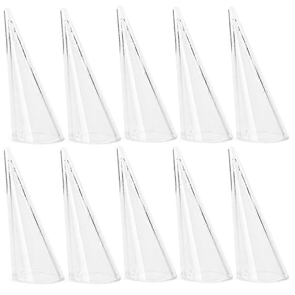 1 stk. Fingerkjegle i plast, fingertupp ringstativ, display, utstillingsholder, oppbevaring Clear