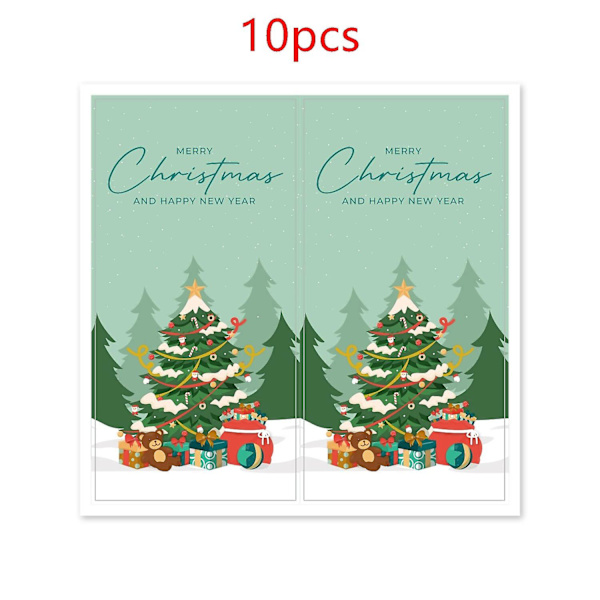 &10-50 stk Glædelig Jul klistermærker 5x10cm Kuvert Gavekort Pakke Forsegl Etiket Julepynt Gave Serie Klistermærke Tags qy1727-10stk&