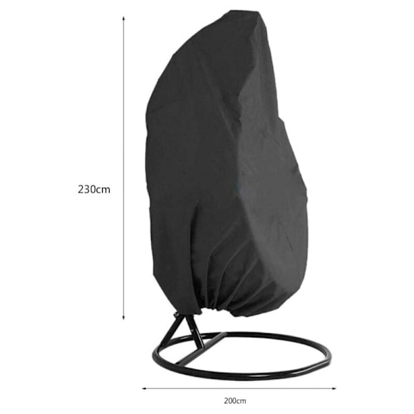 (Grå, 200X230CM) för Utomhus Trädgårdssvingstol Oxford Äggskal