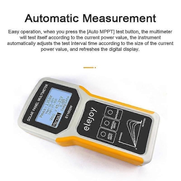 Tickas 1600W Fotovoltaisk Panel Multimeter Solcellepanel Tester Enhet Maksimal Effekt Testing