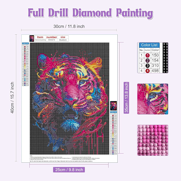 ##/5D diamantmålning-DIY-30x40cm-oljemålning lejon##/