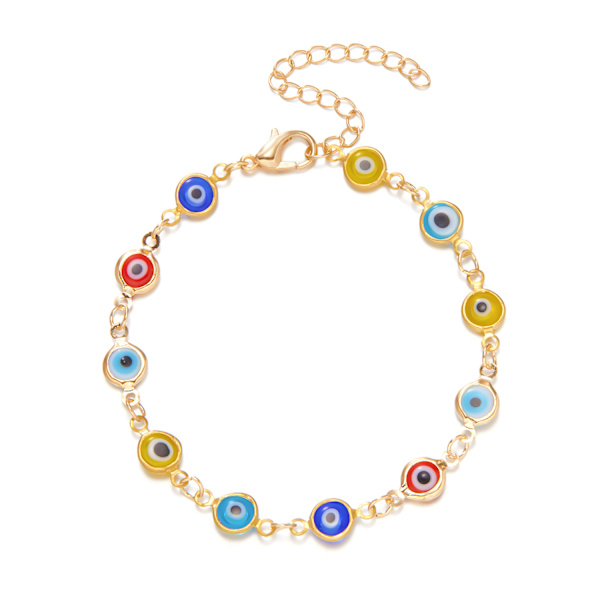 Aqua Kultapinnoitettu Paha Silmä Anklet Rannekoru