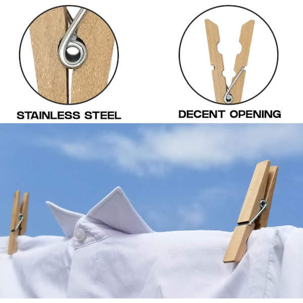 Tvättklämmor, kraftiga utomhus med fjäder, 7 cm, 5-pack