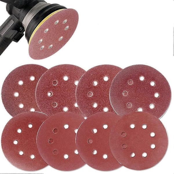 10 stk. 125 mm 8 huller rund form slibeskiver med velcro sandpapir 240 Grit