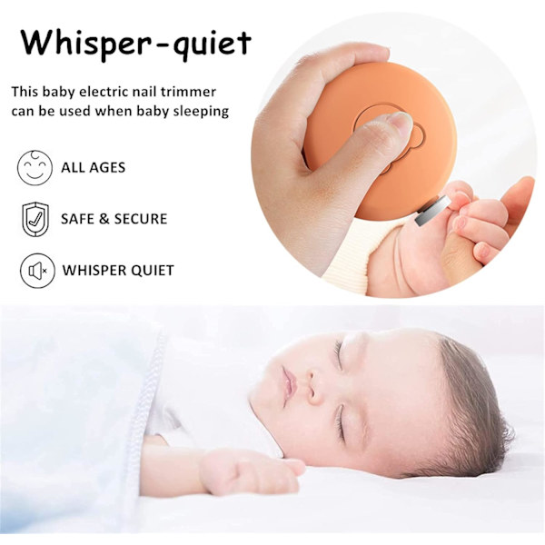 Nagelfil (Vit) Elektrisk Babynagelklippare Elektrisk Babysax