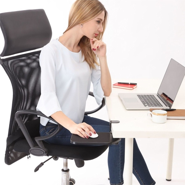 Drejelig (sort) Ergonomisk Desktop Mussemåtte Ergonomisk Håndledsrem