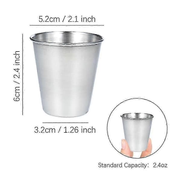 Shotglas Set, 12 Shotglas i Rostfritt Stål, Campinggåvor