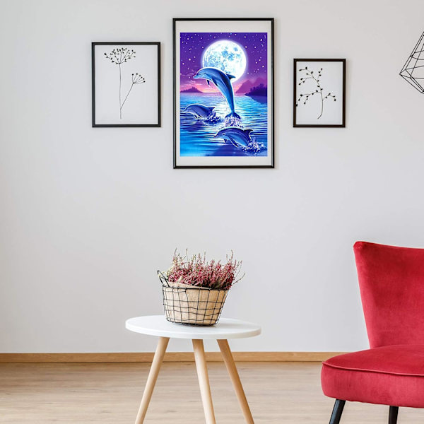 ##/5D diamantmålning-DIY-30x40cm-lila nattdelfin##/