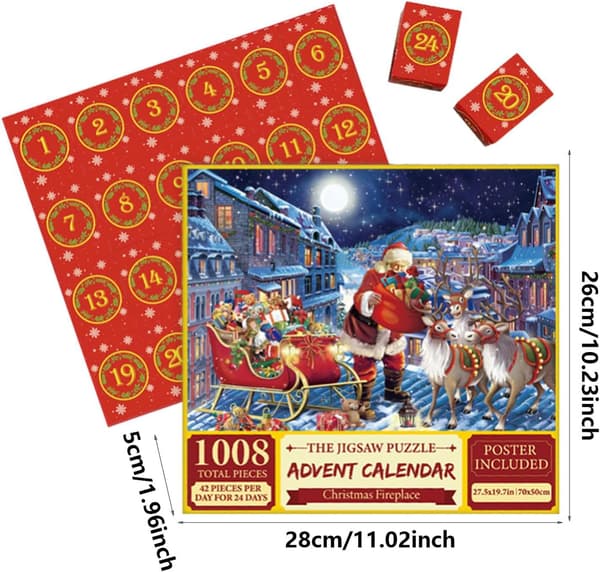 Julepuslespill, 1008 brikker, 24 dager
