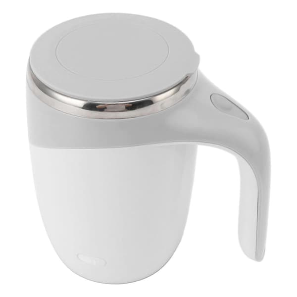 Automatisk Magnetisk Omrörande Kaffemugg Batteridriven Självomrörande Kopp Elektrisk Blandningskopp med Rostfritt Stål Foder Vit