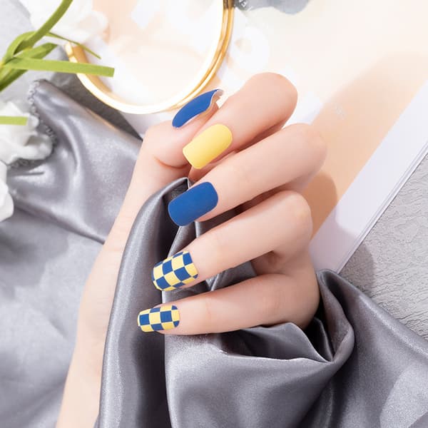 15 Ark Nagellacksdekaler Hela Nagelomslag, Rutmönster Lov