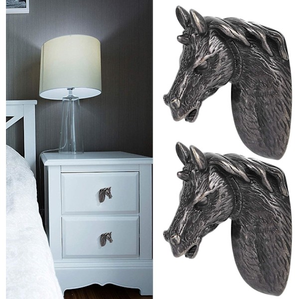 Set med retro hästhuvudhandtag (svart) Modernt elegant kök H