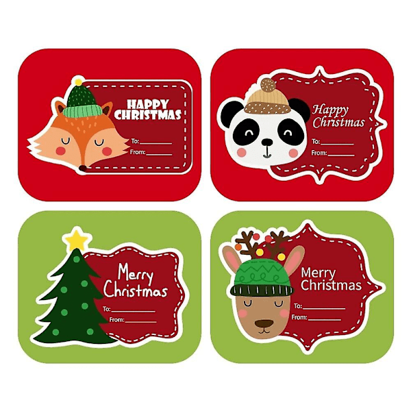 40-100 st Rektangulära God Jul Etikettklistermärken för Kort Presentpaket Inpackning Festivalfest Bakning Småföretag 4.8*5.8cmqy1519-40st