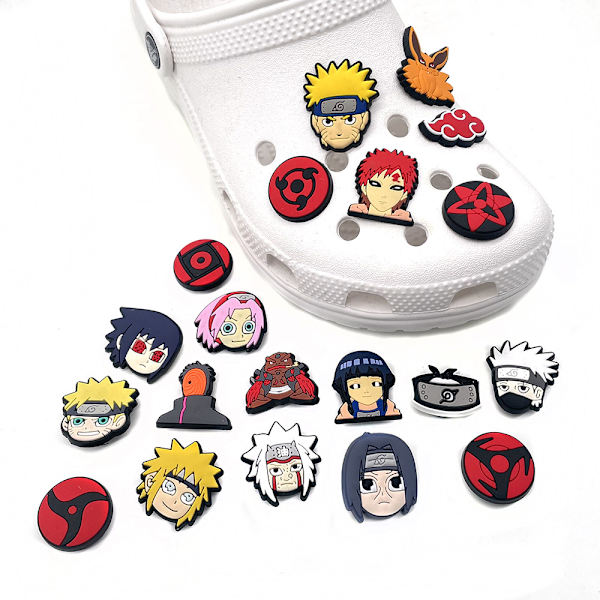 20 stk. Naruto Serie Aftagelige Hul Sko Blomster Sko Spænder Så