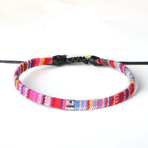 ##/ST/PCS Surfer armband för män och kvinnor - boho hippie - strand- och festivaltillbehör - handgjorda - ekologisk bomull vattentät och justerbar (Rosa)##/