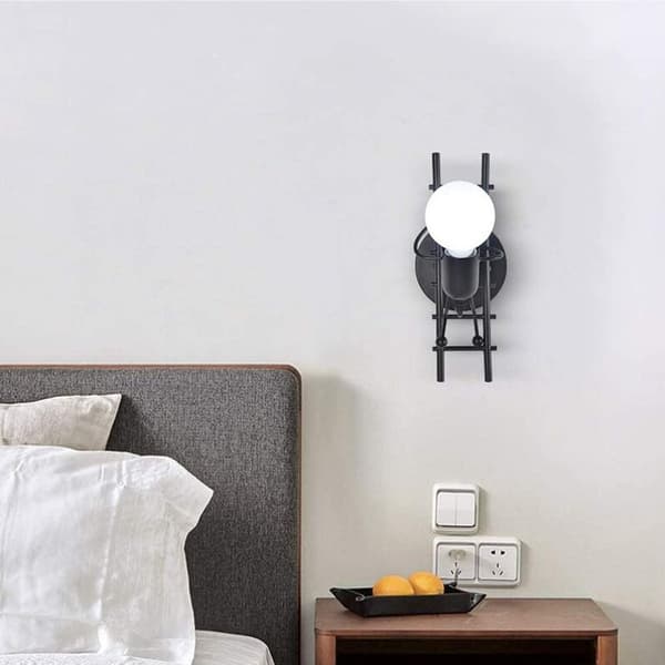 Vegglampe Innendørs Liten Jernfigur, Moderne Industriell Vegglampe