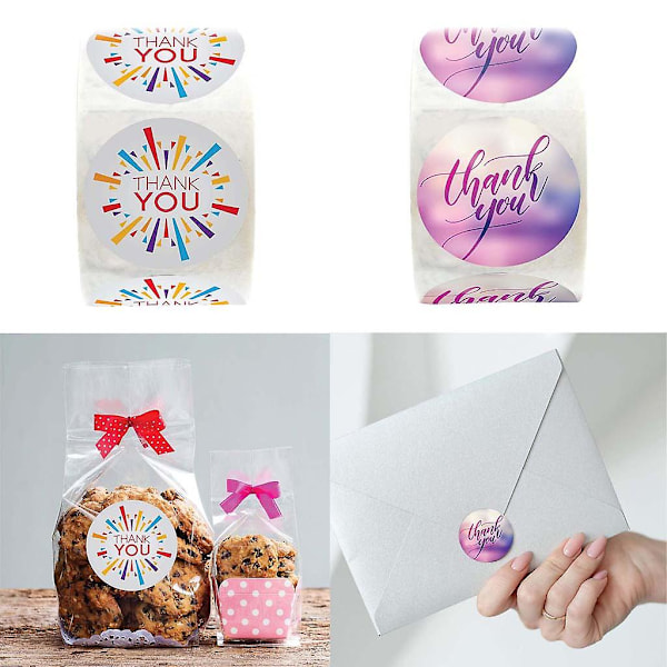 500 stk/rulle Runde Tak-Du-Sticker til Forseglingsmærker, Scrapbooking, Julepynt