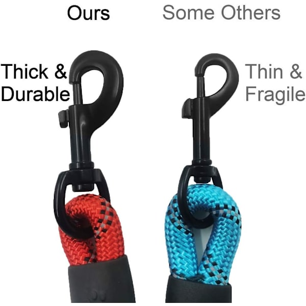 Orange nylon hundeleie med polstret håndtak for daglige turer og trening