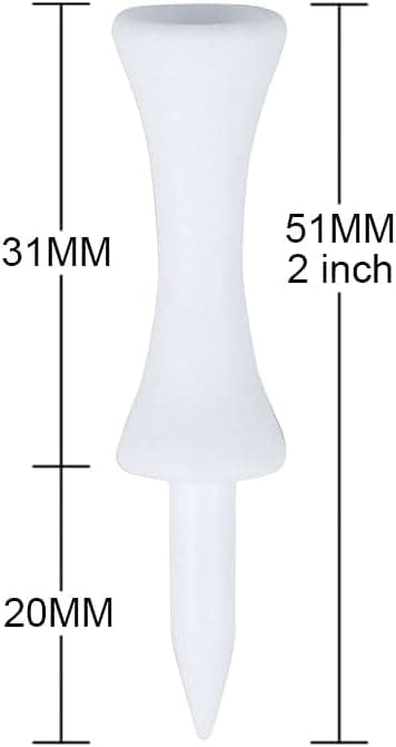 100 kpl Muoviset Golf-Teet - Valkoiset 51 mm