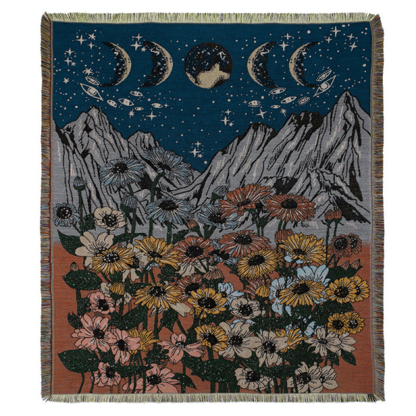 1 kpl 160x130cm ruudullinen peitto Tähtitaivas neulottu koristeltu