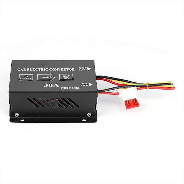 Bil Lastebil 30A 360W DC 24V til 12V Strømomformer Elektrisk Spenningsreduserer Nedtrappingstransformator