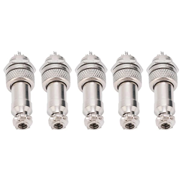 5 st Aviation Plug Connector Hane Hona Trådpanel Strömchassi Metallbeslag 5A GX12 450V3pin