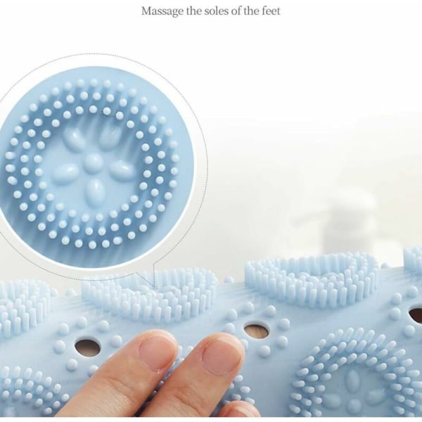 (Blue,55 x 55 cm)PVC Round Massage Bath Mat Non-Slip Shower Mat B