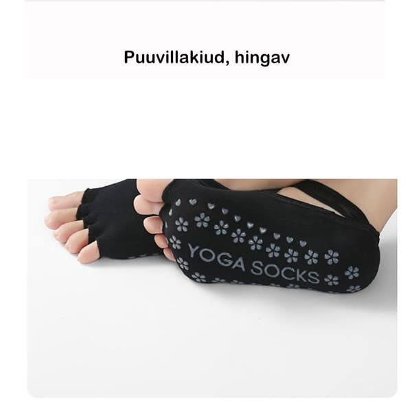 ##/Silikon-halkskyddande yogas strumpor för dans, yoga, balett och pilates##/