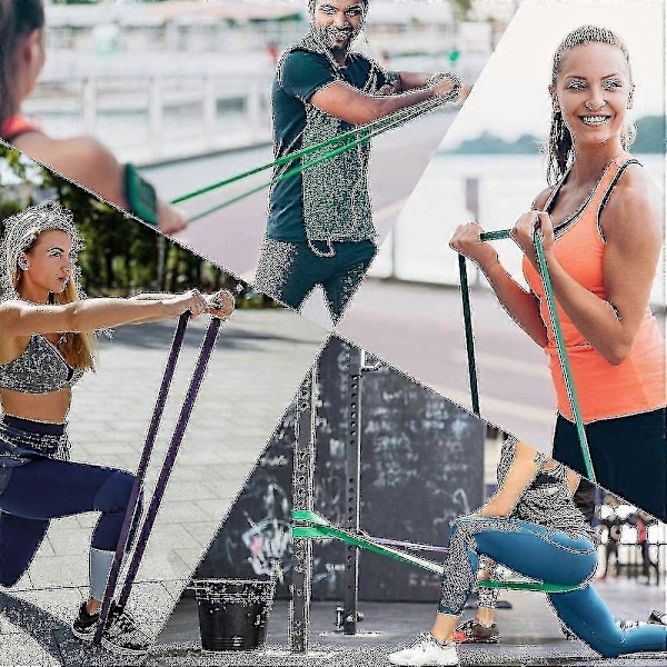 Sæt af 5 Pull Up Modstands Bånd - Hjælpeøvelser til Træning - Båndsæt til Fitness, Styrke, Vægtløftning og Powerlifting - Stræk, Mobilitet, Assistance