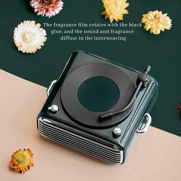 (Grønn) Retro Trådløs Bluetooth-høyttaler Gammeldags Vinylplate
