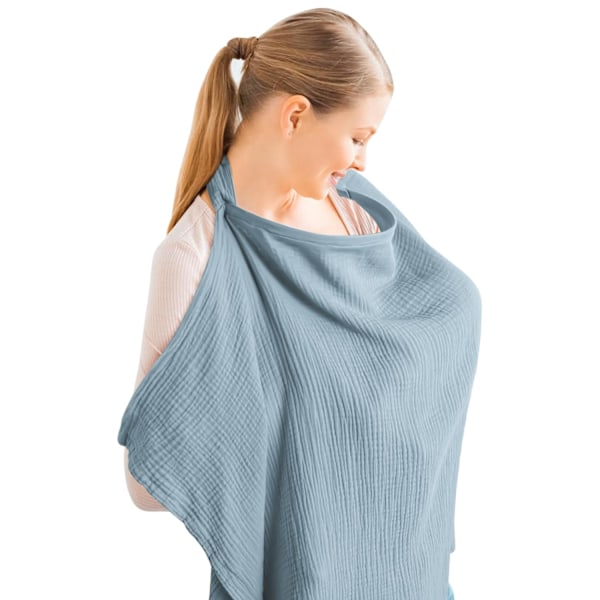 ##/(Blue) Baby Nursing Cover, Breathable Cotton Nursing Cover##/