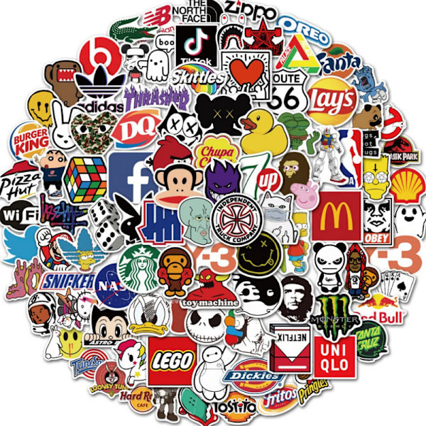 /#/100 Pack Coola Vinyl Skateboard Stickers, Variety Pack för Laptop/#/