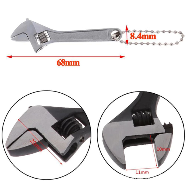 1 Svart 100mm Mini Justerbar Metall Nøkkel for Reparasjon