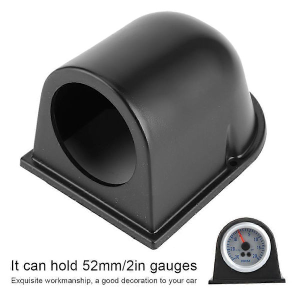 52mm/2in Enkelt Hul Målerholder Kop Universal Sort Bil Instrumentpanel Måler Pod