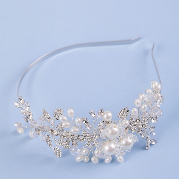 ##/Hårtillbehör för bröllop Silver Pärla Blomma Hårklämma Brud Hårklämmor##/