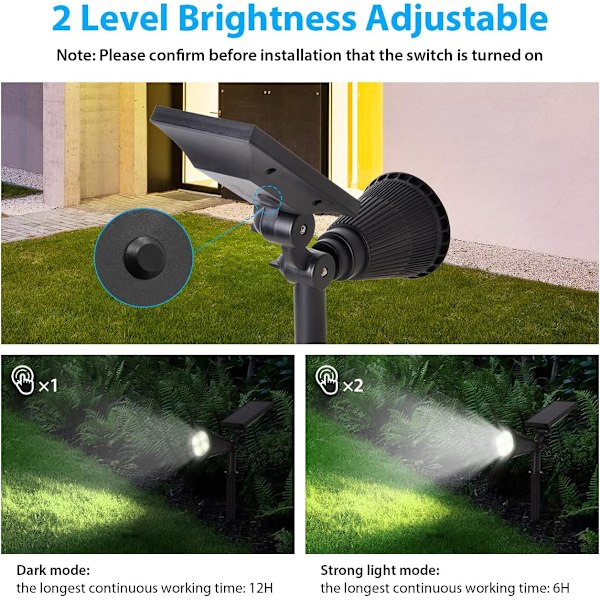 Utendørs solcelle spotlights, 7 LED utendørs solcelle hagelys, dress