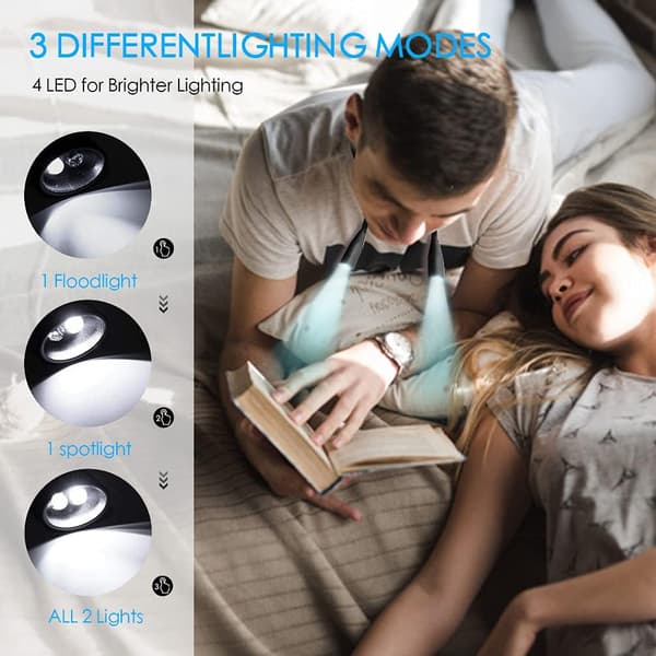 Halslampe, Genopladelig 4 LED Hug LED Halslampe med 3 Farver M