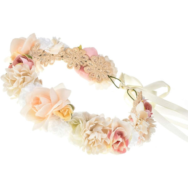 Fe-hodeband for kvinner - Blomster - Blomsterkrans - Blomsterkrans