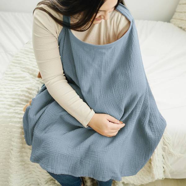 ##/(Blå) Baby Ammedekke, Pustende Bomulls Ammedekke##/