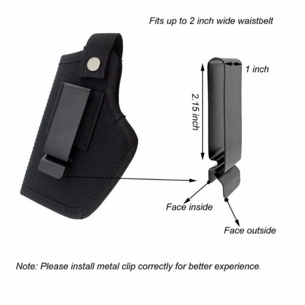 ##/2-pack Pistolholster Dold Holster för Bälte för Bärning av Alla Liknande Handvapen för Jakt och Sport##/