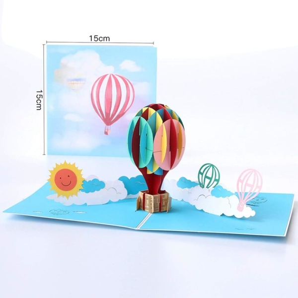 3D Pop Up [Födelsedagskort] (Heta Luftballong) [Gratulationskort] [Gra